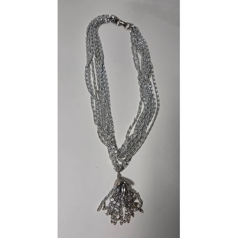 Sarah Coventry 14"  eight strand necklace silver tone
